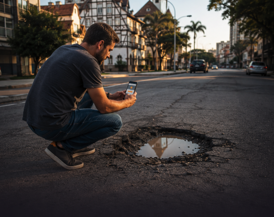 Moradores de Blumenau poderão solicitar tapa-buracos, roçadas e outros serviços pela internet
