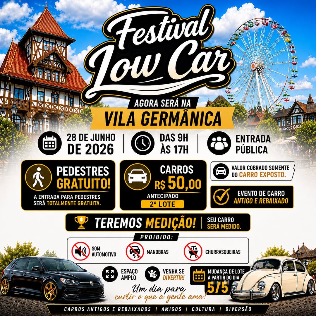 Festival Low Car: Blumenau recebe os apaixonados por carros antigos e rebaixados