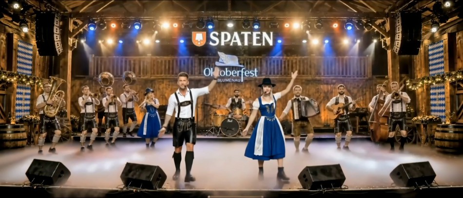 Oktoberfest Blumenau inova com banda criada por IA, unindo tradição e tecnologia na festa